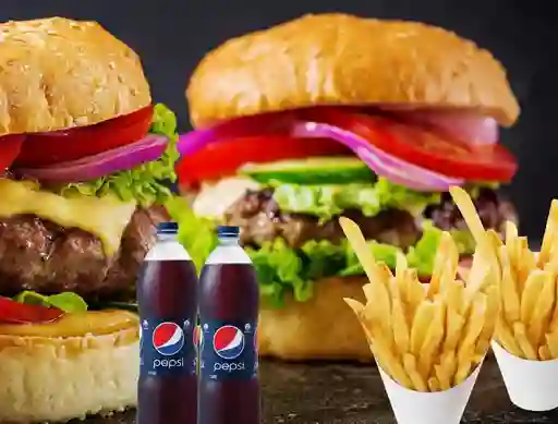 2x1 Hamburguesas más Papa más Gaseosa
