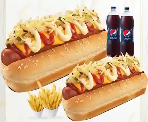 2x1 Perros más Papa más Gaseosas