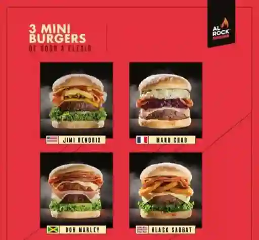 Combo 3 Mini Burgers + 3 Porciones de Papa