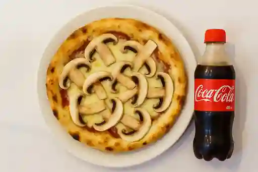 Combo Pizza de Champiñones con Queso y Bebida