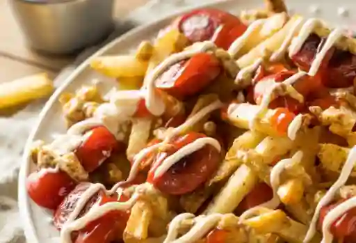 Salchipapa con Chorizo
