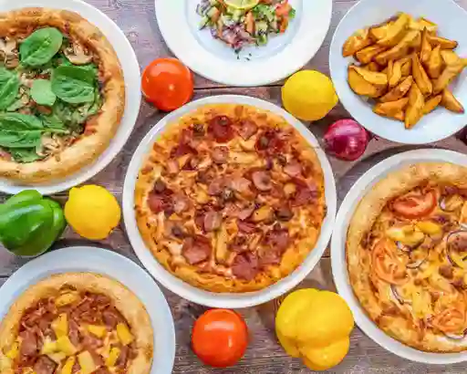 2 Pizzas Personales de Pollo Champiñones Colombiana 1.5 L