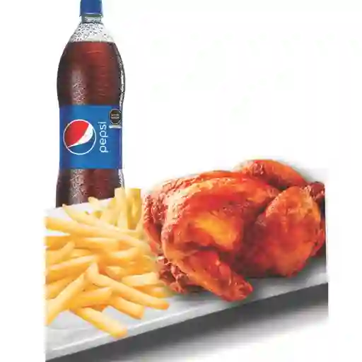 Pollo y Medio Asado con Bebida