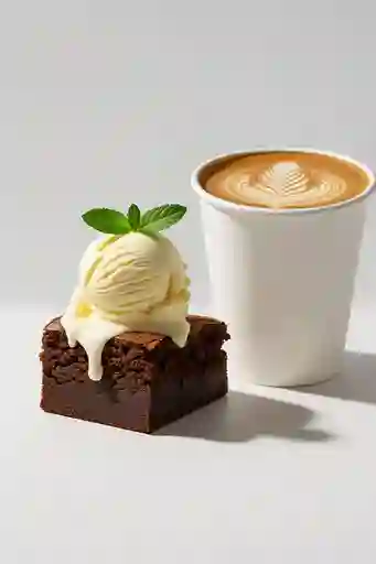 Combo Browni con Helado y Capuccino
