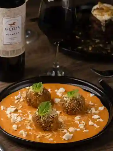 Acompañamiento de Arancini Gamberi e Funghi