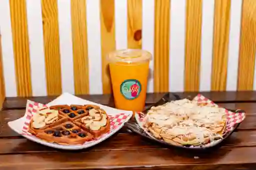 Waffle con 1 Bebida Funcional