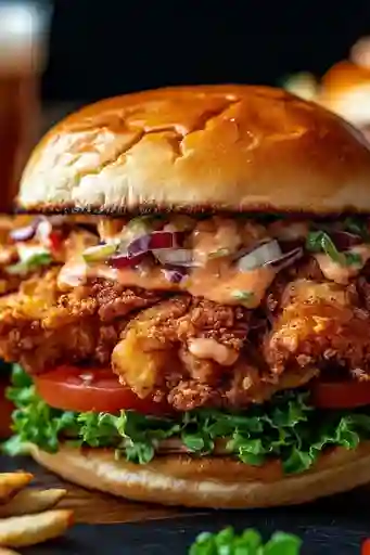 Hamburguesa Pollo Apanado