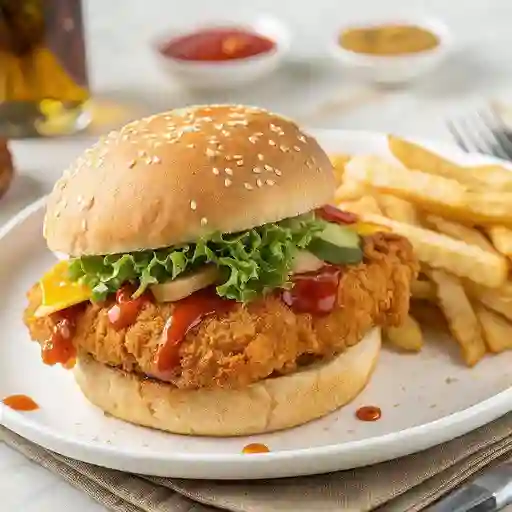 Hamburguesa Pollo Apanado