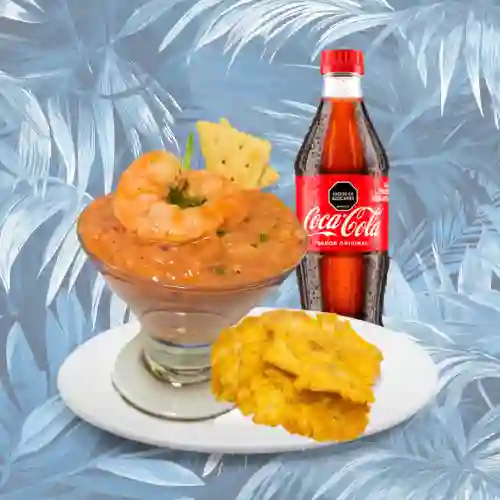 Ceviche 12 Oz Patacón y Coca Cola