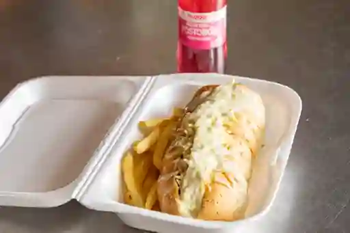 Perro Gratinado + Papas + Gaseosa