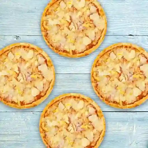 Combo X4 Pizzas Hawaiana Personal