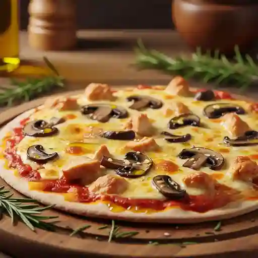 Pizza de Pollo y Champiñones
