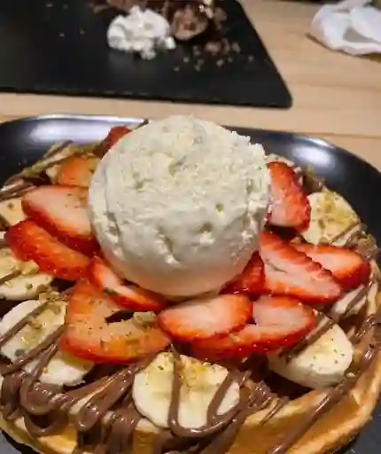 Waffle con Helado Personal