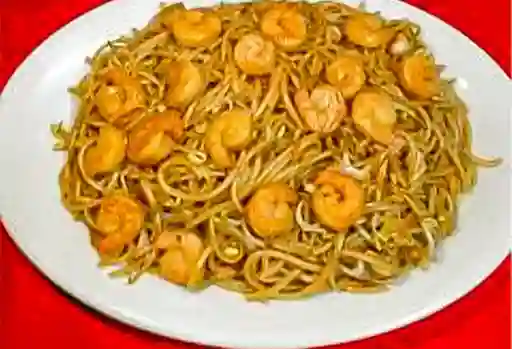 Spaguetti con Camarones Al Wok