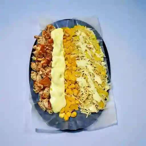 Salchipapa Suiza con Pollo