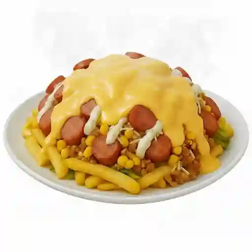 Salchipapa Ranchi Suiza para Dos