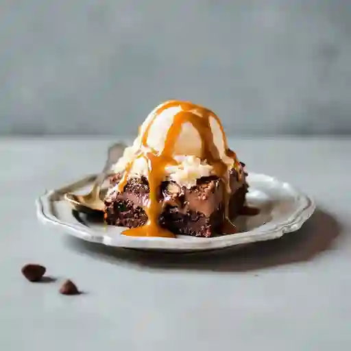 Brownie con helado