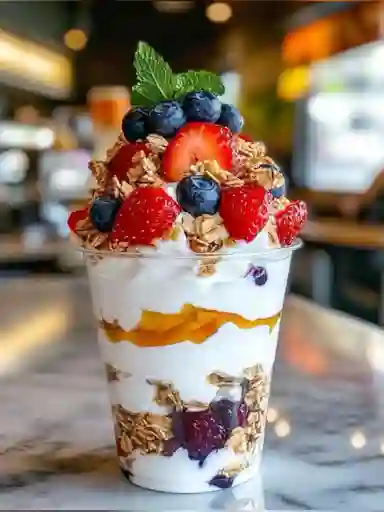 Parfait con yogur de café