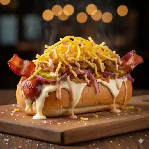 Perro Doble Queso Americano