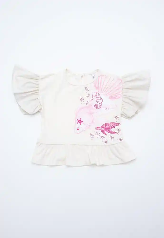 Blusa Manga Corta 18/24mese-ivory