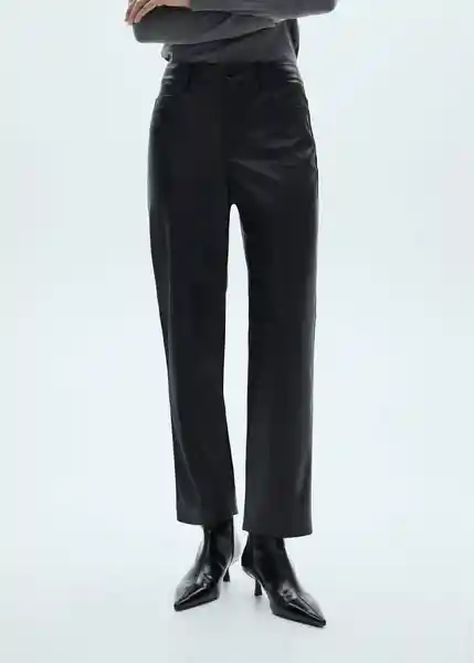 Pantalón Lille Negro Talla 38 Mujer Mango