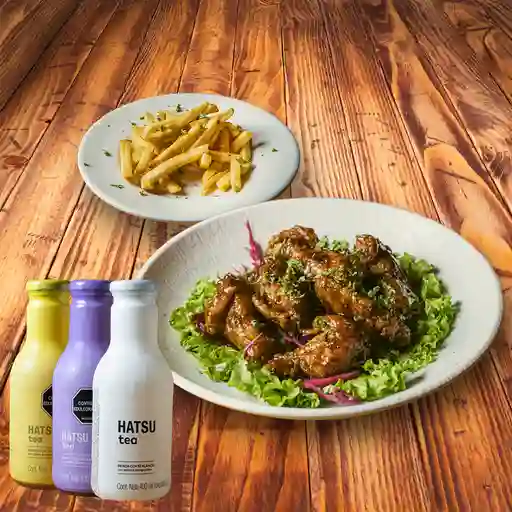 Alitas, Papas a la Francesa y Hatsu