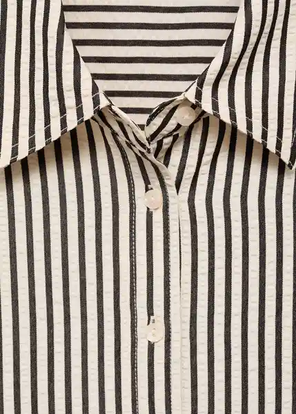 Camisa Sal Offwhite Talla M Mujer Mango