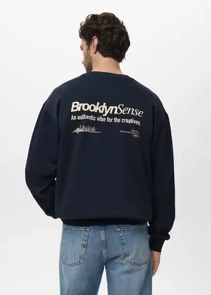 Buzo Sudadera Brooklyn Navy Talla M Hombre Mango