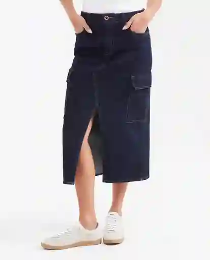Falda Cargo Femenino Azul Clasico Oscuro Talla 10 Chevignon