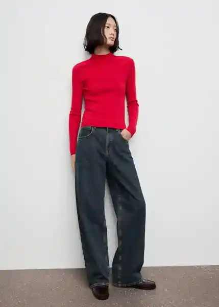 Saco Jersey Hielo Rojo Talla M Mujer Mango