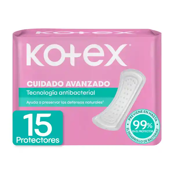 Protector Avanzado Kotex Tecnología Antibacterial 15 Und