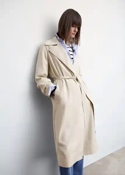 Gabardina Trench Taxi Piedra Talla 18 Mujer Mango