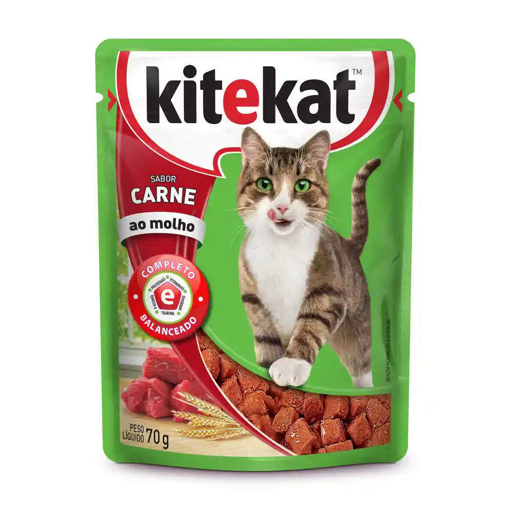 Kitekat alimento húmedo para gato sabor carne sobre 70 g