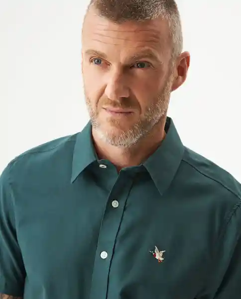 Camisa Oxford Duck Verde Sicomoro Ultraoscuro Talla S Chevignon
