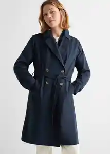 Abrigo Trench Navy Talla 19 Teen Niñas Mango