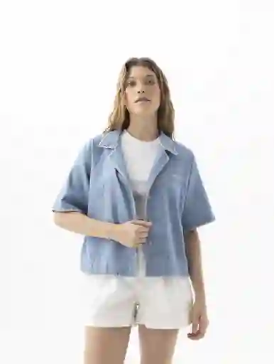 Camisa Mujer Azul Talla S 319f001 Americanino