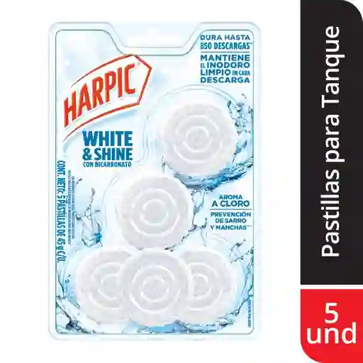 Harpic Desinfectante Para Inodoros Pastillas White & Shine