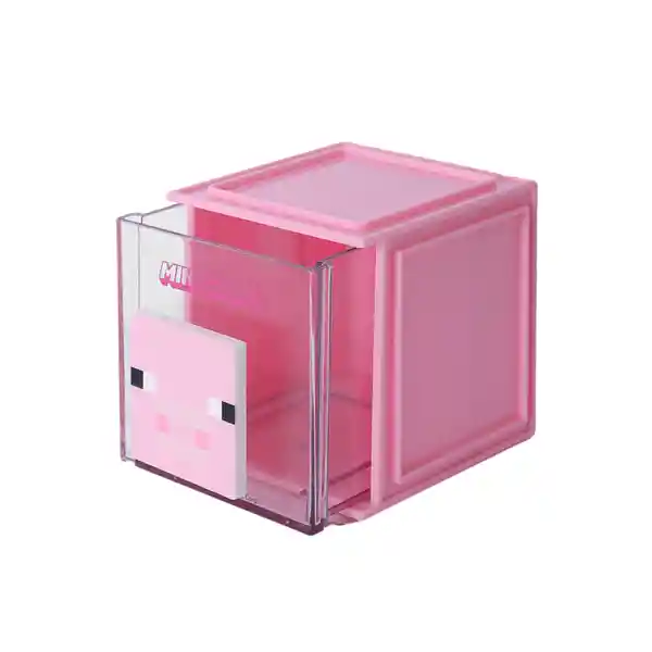 Caja Almacenamiento Pequeña Cerdito Serie Minecraft Rosa Miniso
