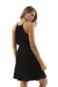 Ragged Vestido Halston Color Negro Talla S