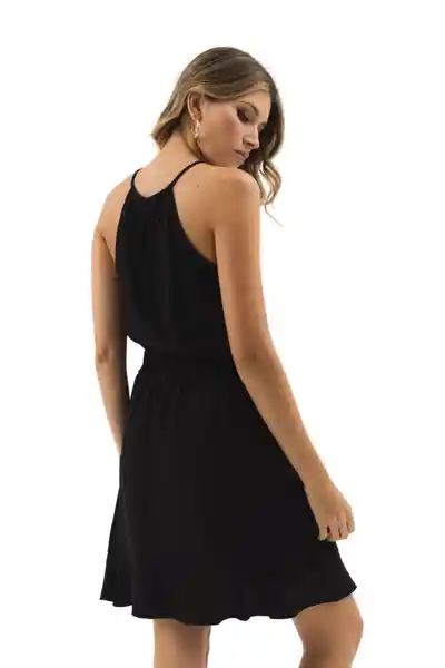 Ragged Vestido Halston Color Negro Talla S