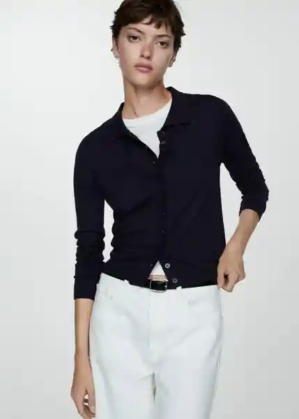 Cardigan Paco Navy Talla 28 Mujer Mango