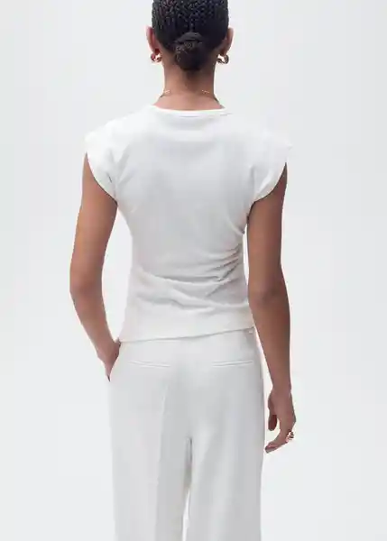 Camiseta Irma Offwhite Talla S Mujer Mango