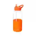 Botilito de Plástico Con Asa y Funda de Color Naranja Miniso