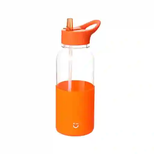 Botilito de Plástico Con Asa y Funda de Color Naranja Miniso