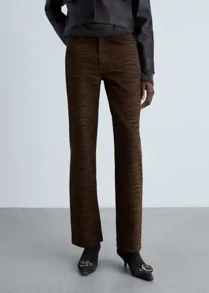 Jean Zebra Chocolate Talla 46 Mujer Mango