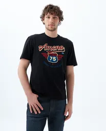 Camiseta Hombre Negro Talla L 849F001 Americanino