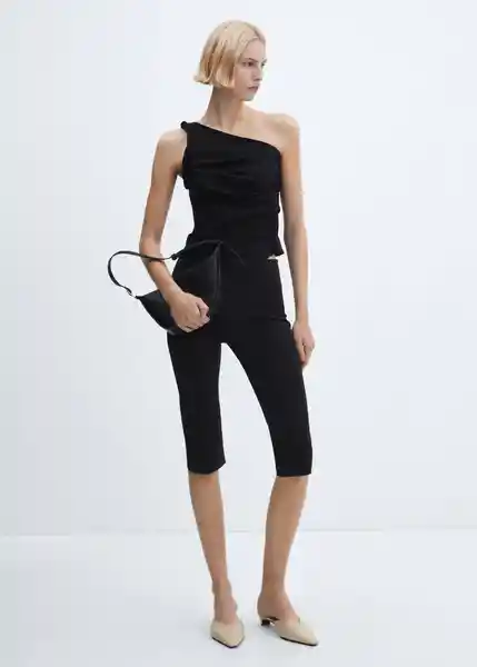 Top Twisted Negro Talla XS Mujer Mango