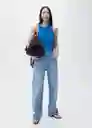 Top Milly Azul Talla S Mujer Mango
