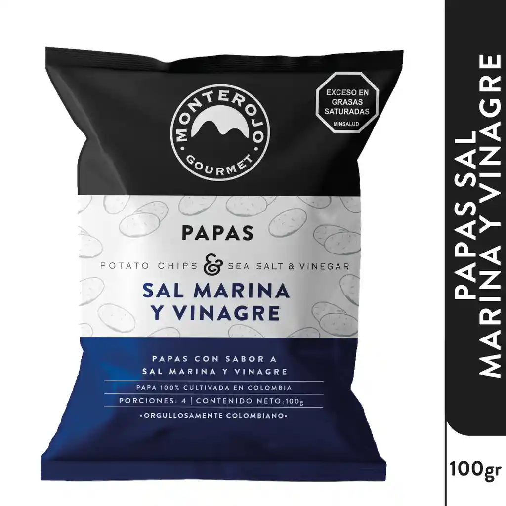 Monterojo Papas Sal marina y Vinagre 100gr