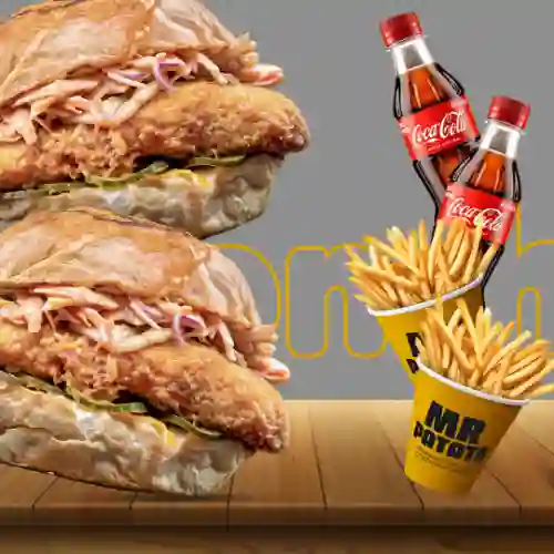 Duo Burger Cronch + Papas + Gaseosa